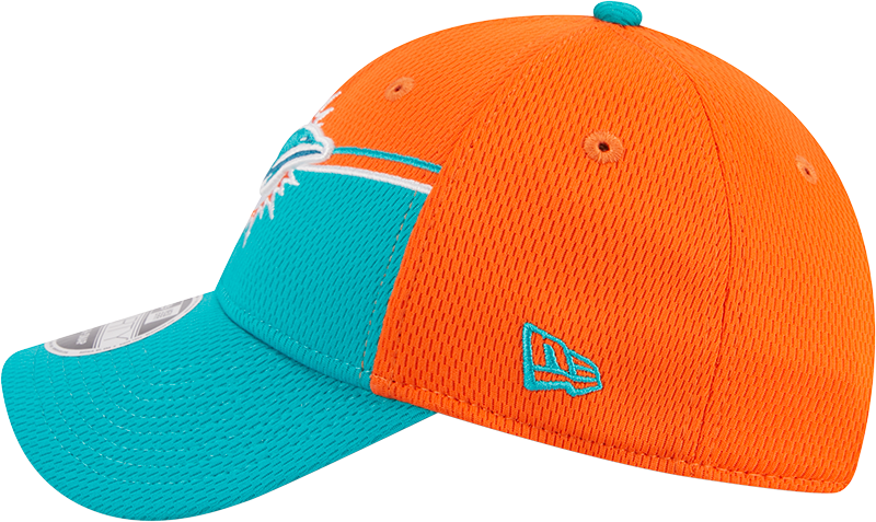 Miami Dolphins New Era 2023 Sideline 9FORTY Adjustable Hat - Orange/Aqua