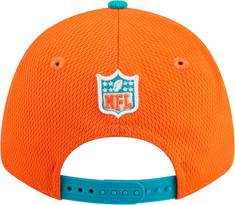 Miami Dolphins New Era 2023 Sideline 9FORTY Adjustable Hat - Orange/Aqua