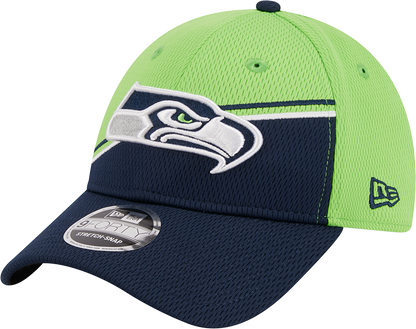 Seattle Seahawks New Era 2023 Sideline 9FORTY Adjustable Hat - Neon Green/College Navy