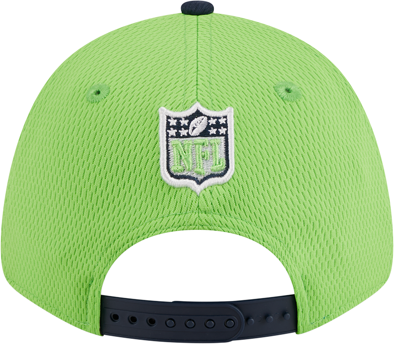 Seattle Seahawks New Era 2023 Sideline 9FORTY Adjustable Hat - Neon Green/College Navy