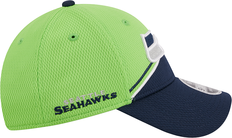 Seattle Seahawks New Era 2023 Sideline 9FORTY Adjustable Hat - Neon Green/College Navy