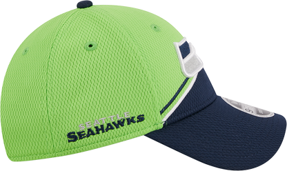 Seattle Seahawks New Era 2023 Sideline 9FORTY Adjustable Hat - Neon Green/College Navy