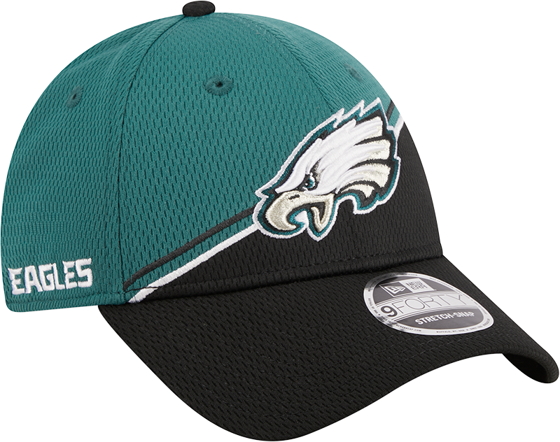 Philadelphia Eagles New Era 2023 Sideline 9FORTY Adjustable Hat - Midnight Green/Black