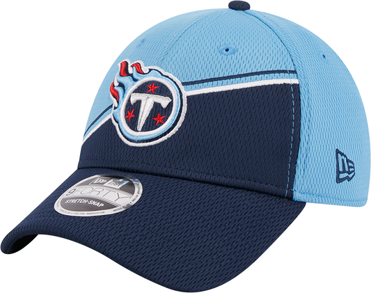 Tennessee Titans New Era 2023 Sideline 9FORTY Adjustable Hat - Light Blue/Navy