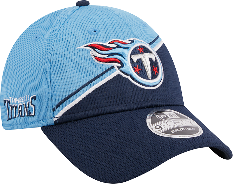 Tennessee Titans New Era 2023 Sideline 9FORTY Adjustable Hat - Light Blue/Navy