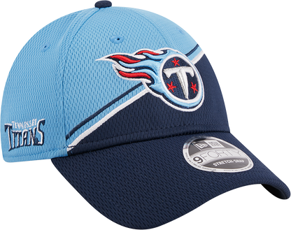 Tennessee Titans New Era 2023 Sideline 9FORTY Adjustable Hat - Light Blue/Navy