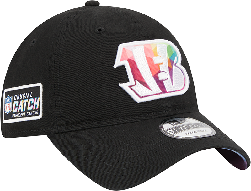 Cincinnati Bengals New Era 2023 NFL Crucial Catch 9TWENTY Adjustable Hat - Black