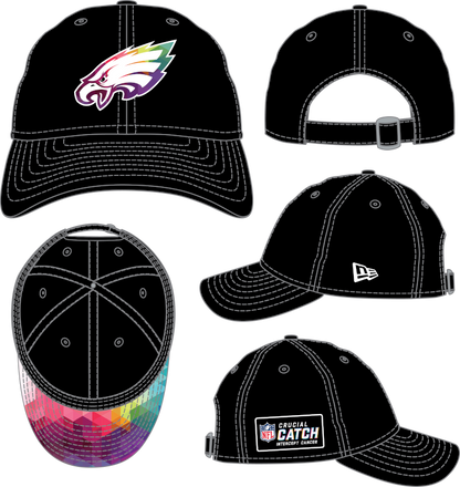 Philadelphia Eagles New Era 2023 NFL Crucial Catch 9TWENTY Adjustable Hat - Black