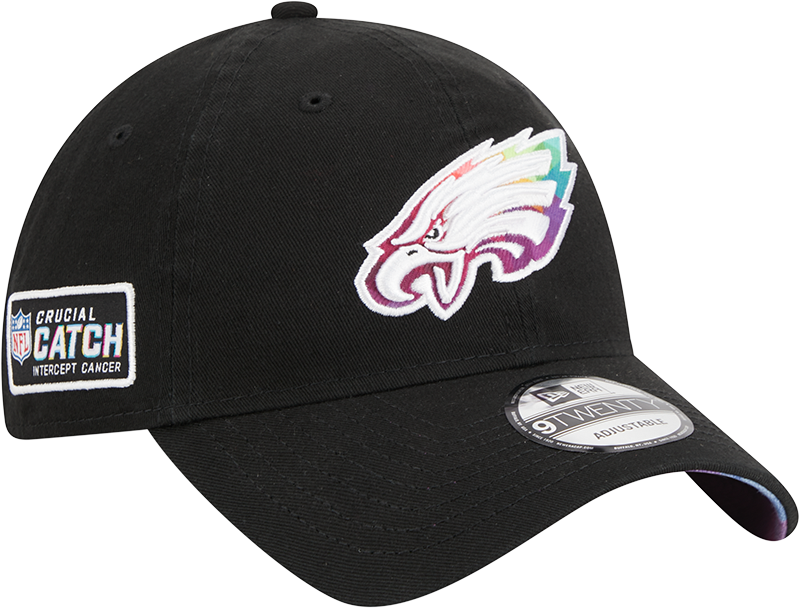 Philadelphia Eagles New Era 2023 NFL Crucial Catch 9TWENTY Adjustable Hat - Black