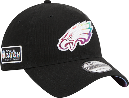 Philadelphia Eagles New Era 2023 NFL Crucial Catch 9TWENTY Adjustable Hat - Black