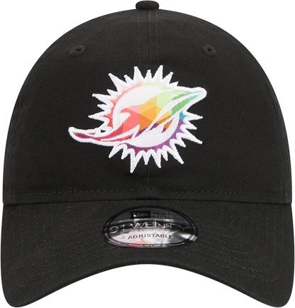 Miami Dolphins New Era 2023 NFL Crucial Catch 9TWENTY Adjustable Hat - Black