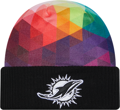 Miami Dolphins New Era 2023 NFL Crucial Catch Cuffed Knit Hat - Black