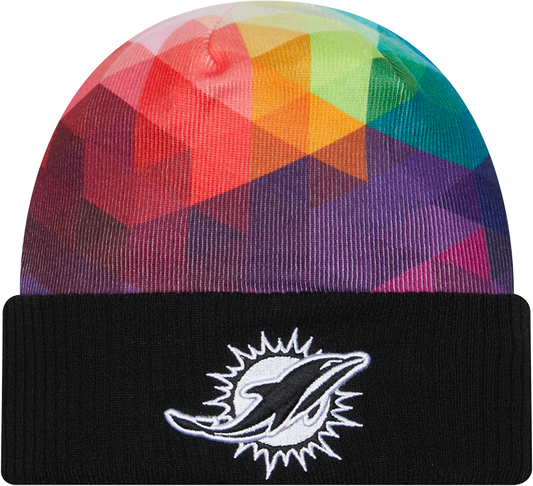 Miami Dolphins New Era 2023 NFL Crucial Catch Cuffed Knit Hat - Black