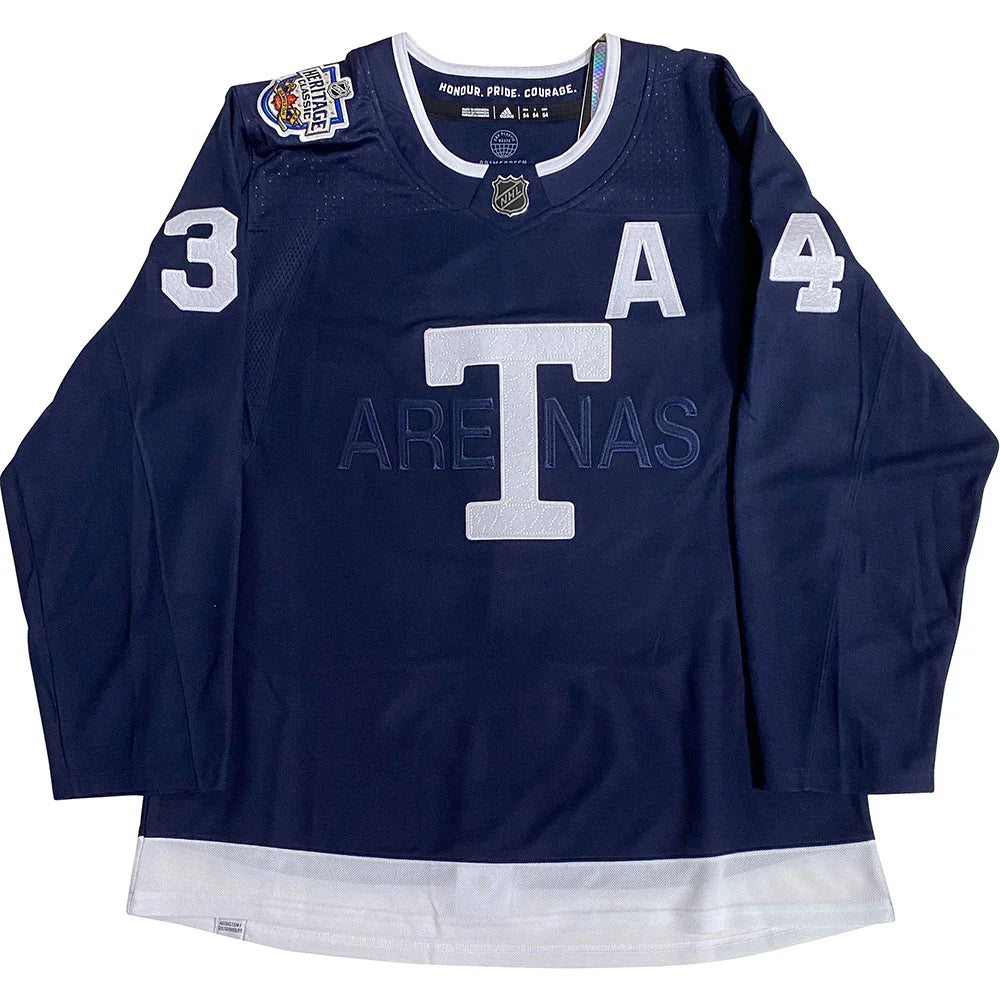 TORONTO MAPLE LEAFS ADIDAS BRANDED 2022 NHL HERITAGE CLASSIC JERSEY - AUSTON MATTHEWS - NAVY