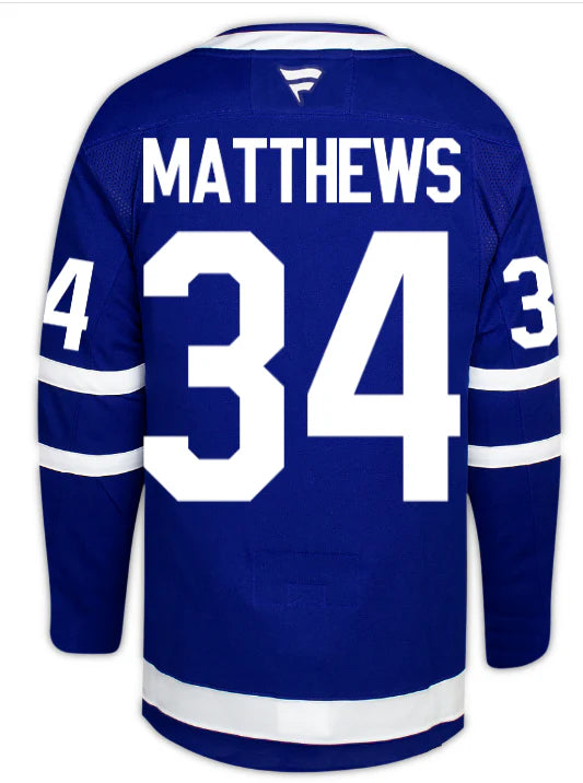 Men's Toronto Maple Leafs Fanatics Captain Patch Home Premium Player Jersey - Auston Matthews - Blue