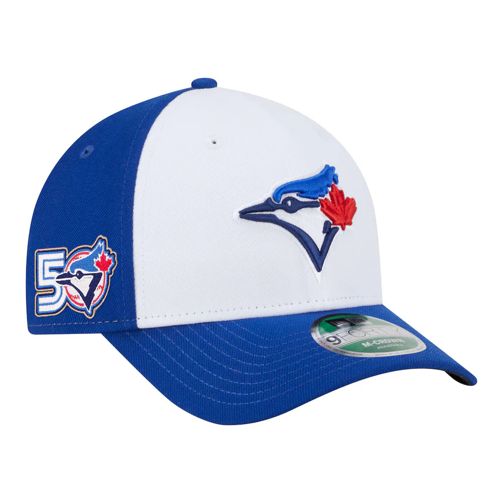 TORONTO BLUE JAYS YOUTH NEW ERA 9FORTY ALT 3 WHITE FRONT 50TH SEASON SIDE PATCH HAT (Copy)
