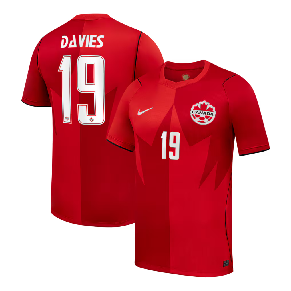 2026 WORLD CUP ALPHONSO DAVIES #19 CANADA SOCCER MEN'S NIKE HOME STADIUM REPLICA JERSEY - RED