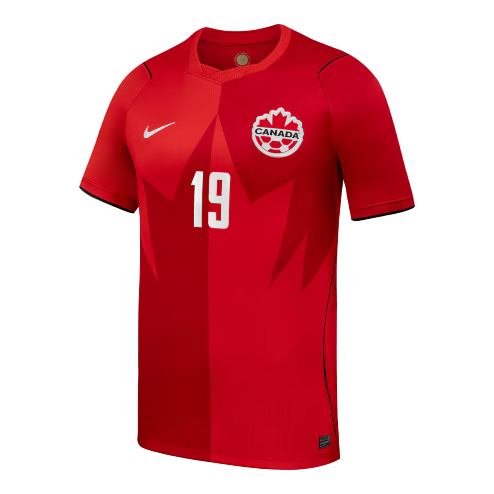 2026 WORLD CUP ALPHONSO DAVIES #19 CANADA SOCCER MEN'S NIKE HOME STADIUM REPLICA JERSEY - RED