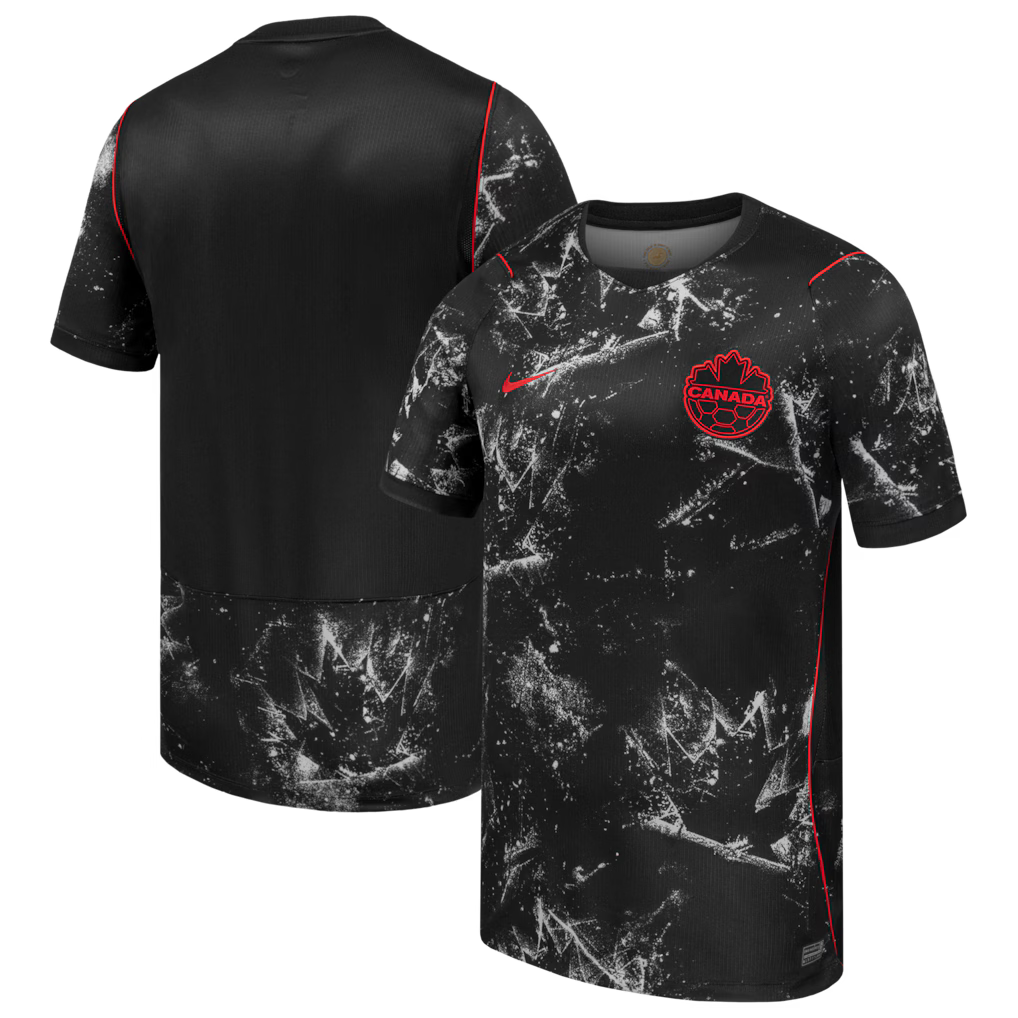 2026 WORLD CUP CANADA SOCCER MEN'S NIKE AWAY STADIUM REPLICA JERSEY - BLACK