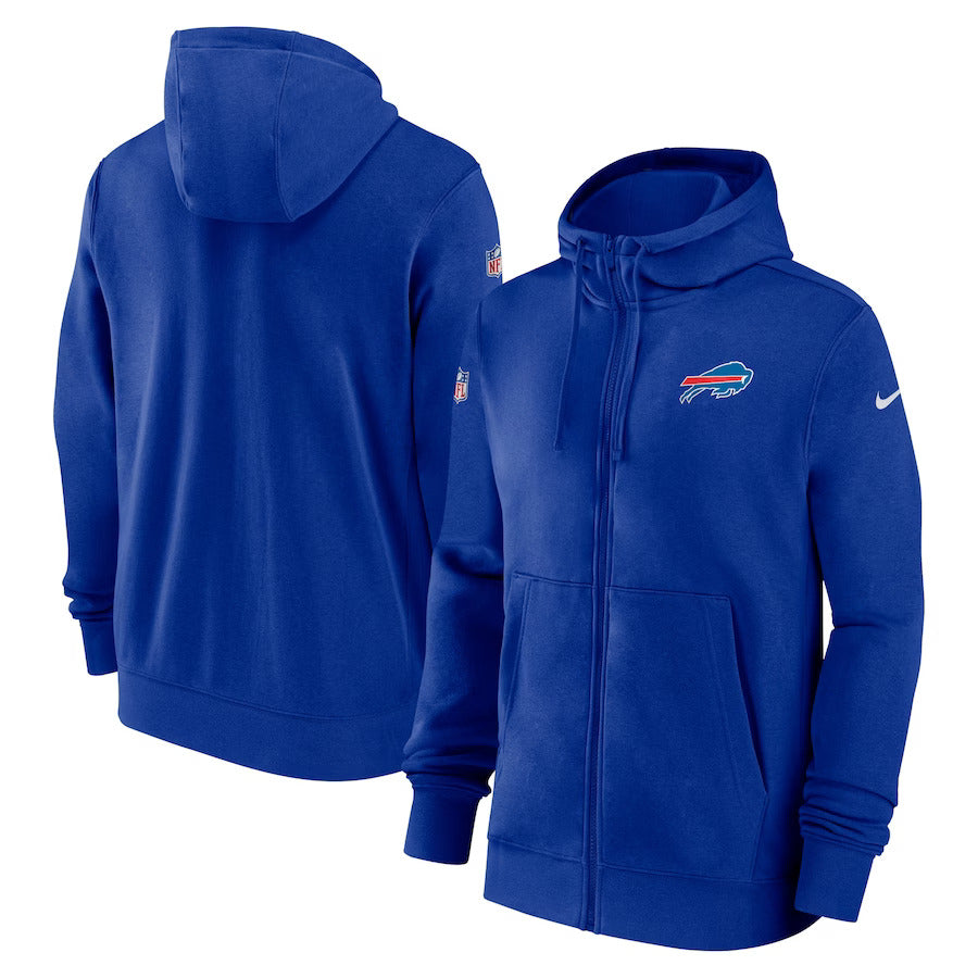 Buffalo Bills Nike Sideline Club Performance Full-Zip Hoodie - Royal