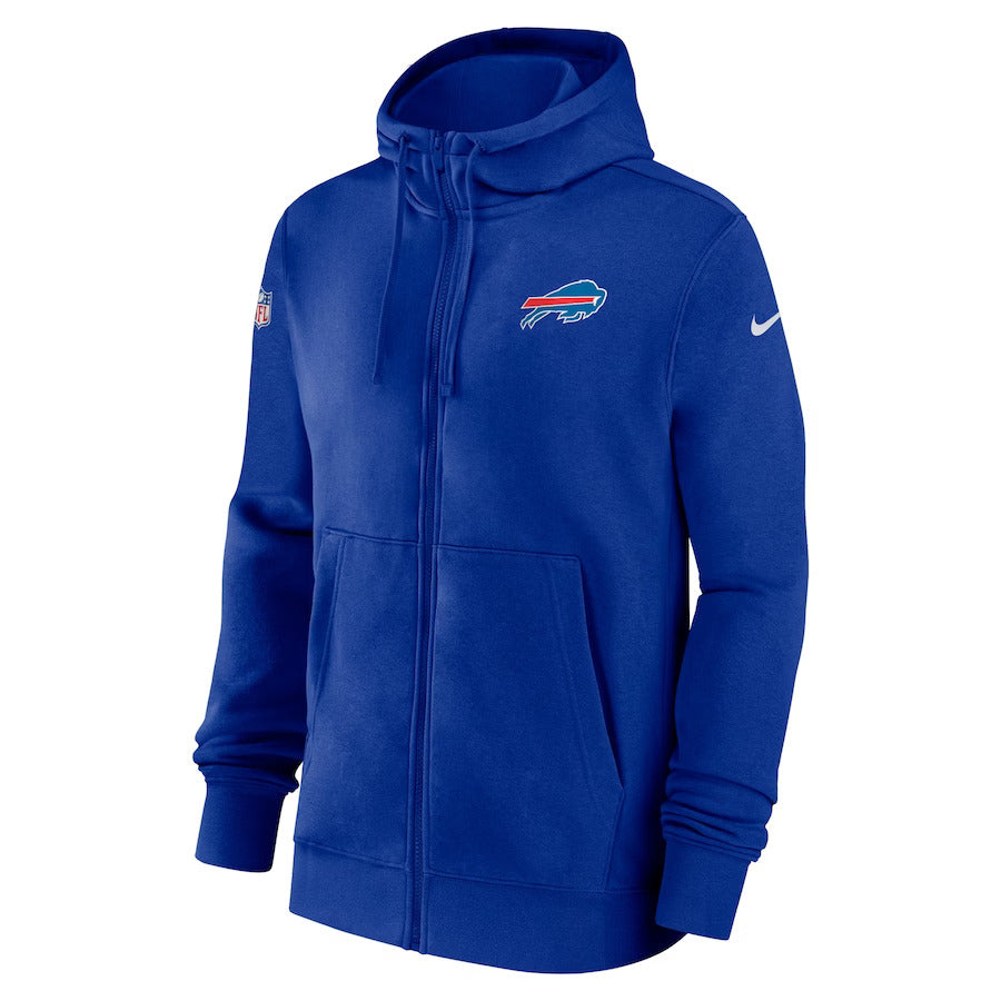 Buffalo Bills Nike Sideline Club Performance Full-Zip Hoodie - Royal