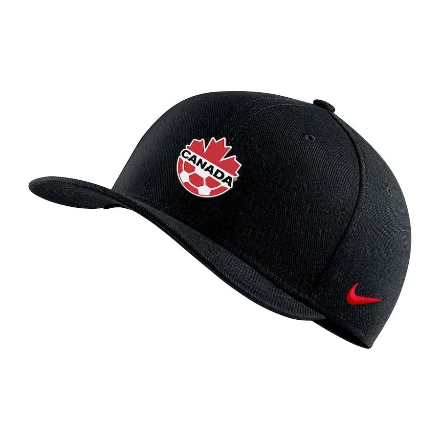 CANADA SOCCER NIKE RISE SWOOSH FLEX HAT - BLACK