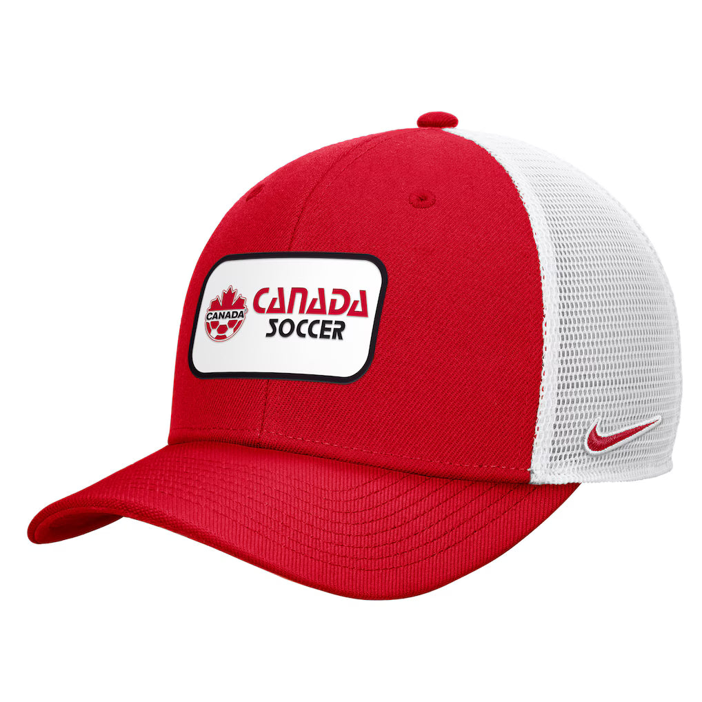 CANADA SOCCER MEN'S NIKE MESHBACK ADJUSTABLE RISE TRUCKER HAT - RED/WHITE
