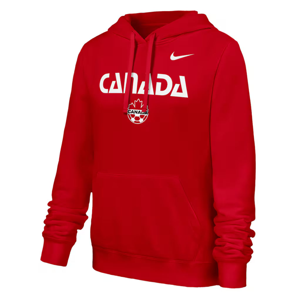 CANADA SOCCER WOMEN'S CLUB FLEECE PULLOVER HOODY - RED