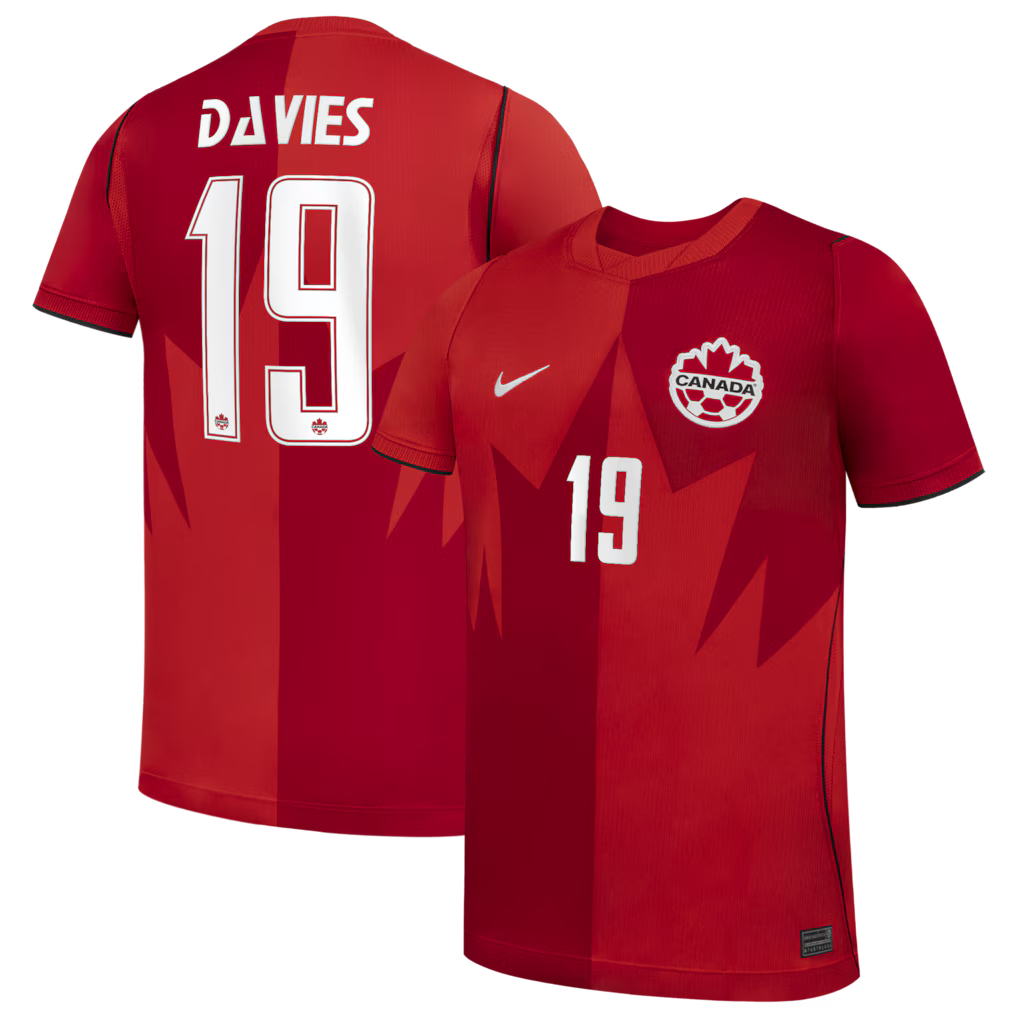 2026 WORLD CUP ALPHONSO DAVIES #19 CANADA SOCCER YOUTH NIKE HOME STADIUM REPLICA JERSEY - RED