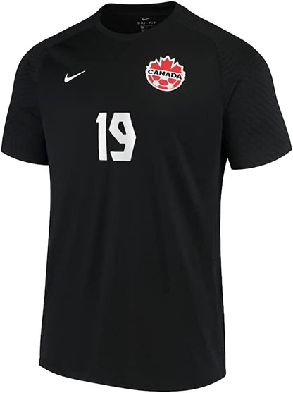 Men's Nike Alphonso Davies Black Canada Soccer 2021/22 Alternate - Replica Player Jersey