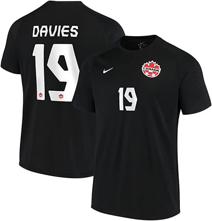 Men's Nike Alphonso Davies Black Canada Soccer 2021/22 Alternate - Replica Player Jersey