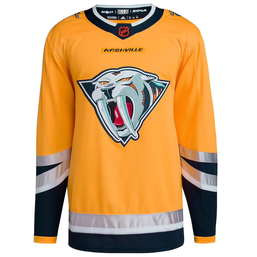 Men's Nashville Predators Adidas Yellow - Reverse Retro 2.0 Authentic Blank Jersey