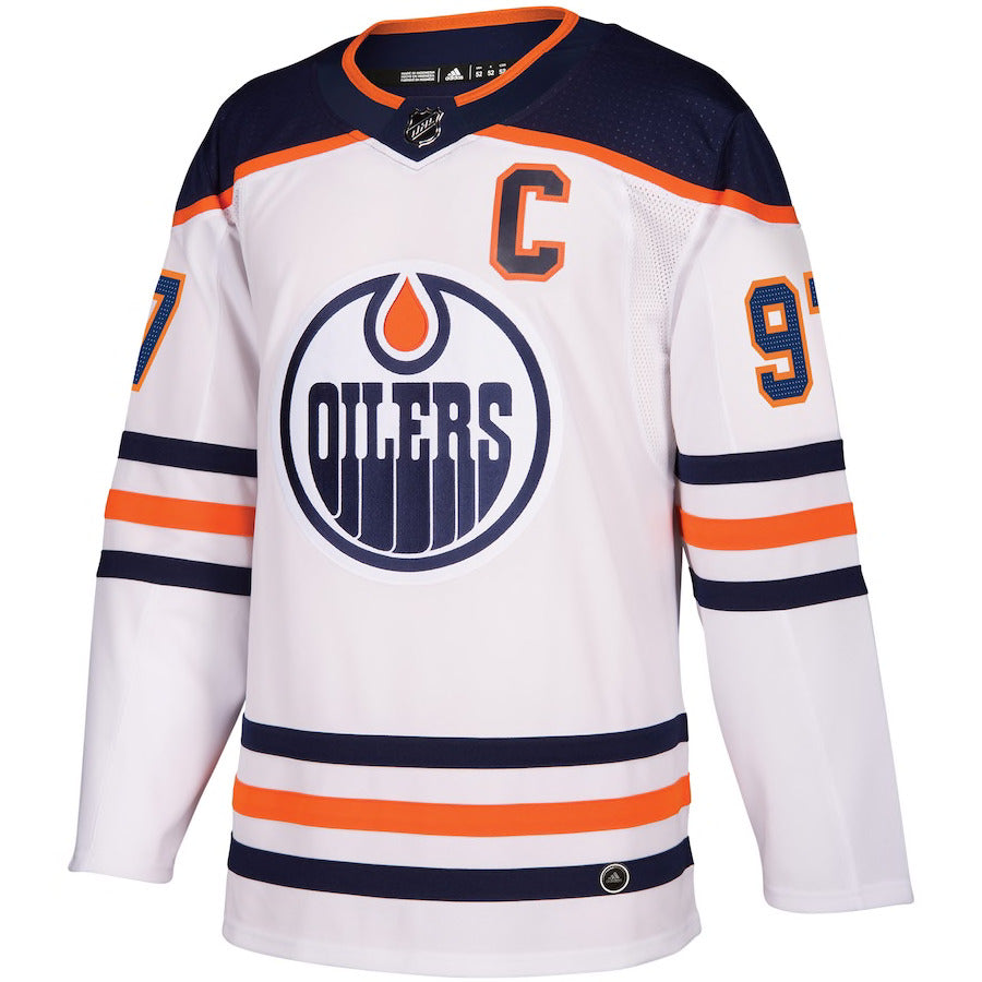 Men's Edmonton Oilers Connor McDavid Adidas White Away Authentic Jersey