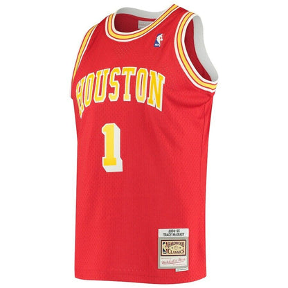 Men's Mitchell & Ness Tracy McGrady Red Houston Rockets Hardwood Classics 2004-05 Swingman - Jersey