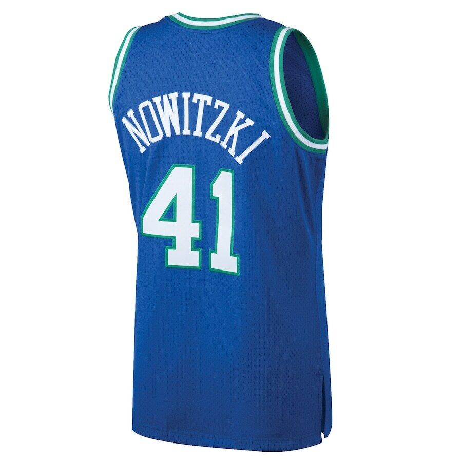 Men's Mitchell & Ness Dirk Nowitzki Royal Dallas Mavericks 1998/99 Hardwood Classics Swingman Throwback - Jersey